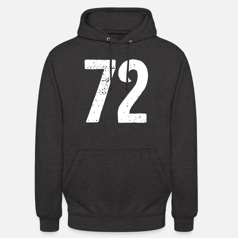72 Numéros Blanc - Sweat-shirt à capuche unisexe - charbon