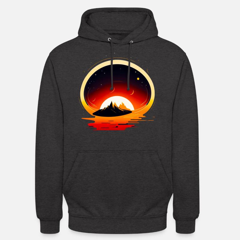 Vue de l’espace / Mars - Sweat-shirt à capuche unisexe - charbon