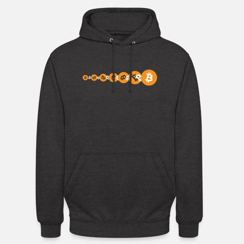 Évolution du Bitcoin BTC - Sweat-shirt à capuche unisexe - charbon
