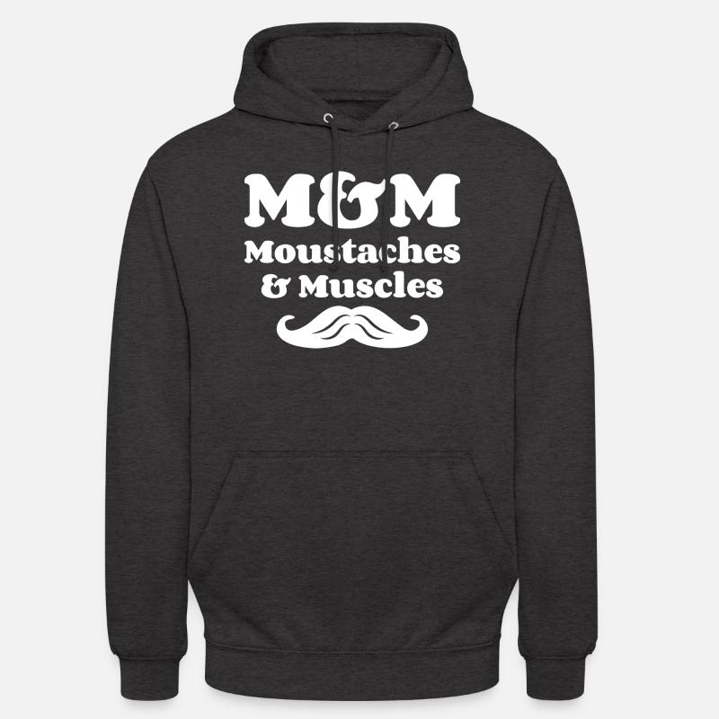 M&M (Moustaches & Muscles) - Sweat-shirt à capuche unisexe - charbon