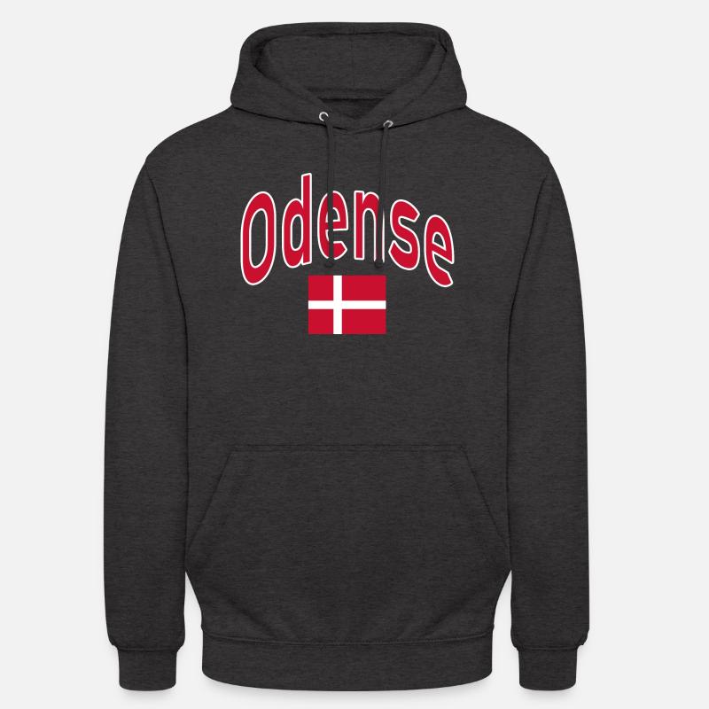 Drapeau d’Odense Danemark - Sweat-shirt à capuche unisexe - charbon