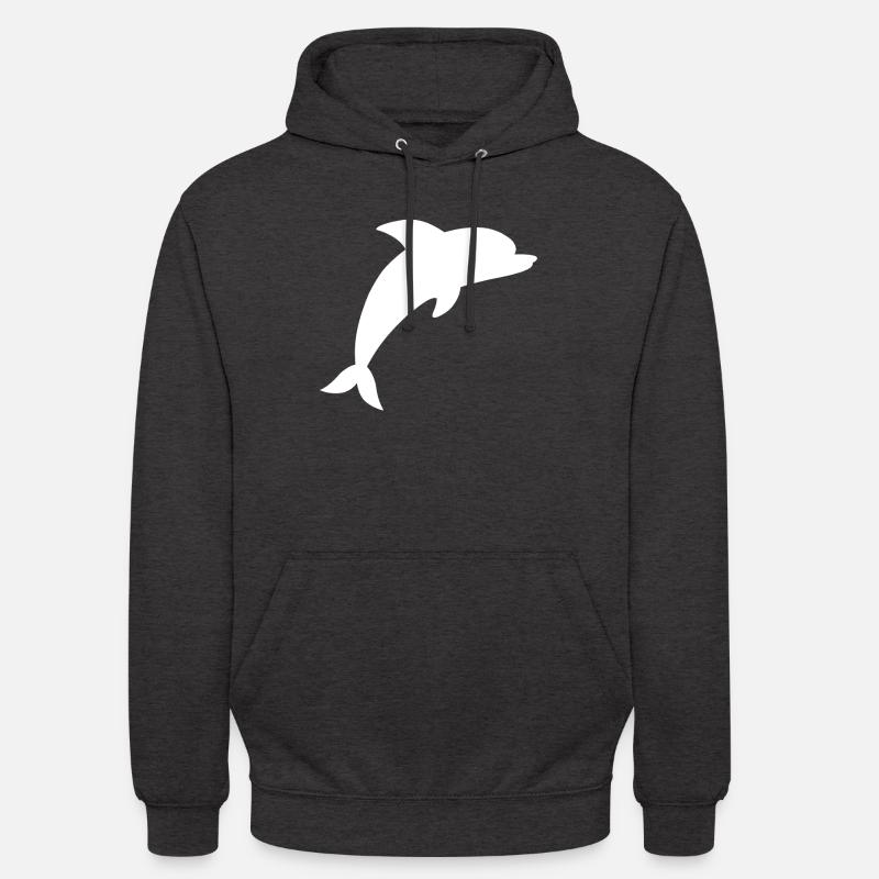 Cadeau de Delfin Blanc - Sweat-shirt à capuche unisexe - charbon