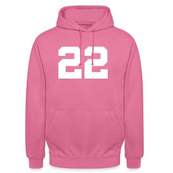 Anzahl 22 - Unisex Hoodie - Pink - Vorne - Alina (178cm) & Michal (187cm)