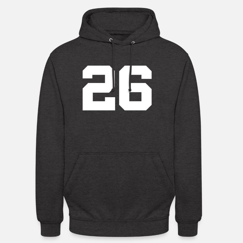 Numéro 26 - Sweat-shirt à capuche unisexe - charbon