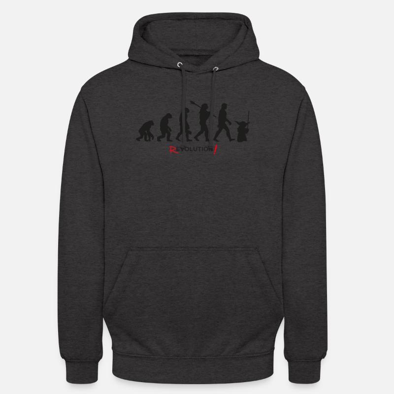 Evolution future science fiction revolution - Unisex Hoodie - charcoal grey