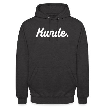 Kunde. Wir sind alle Kunden. Statement - Unisex Hoodie - Anthrazit - Vorne - Alina (178cm) & Michal (187cm)