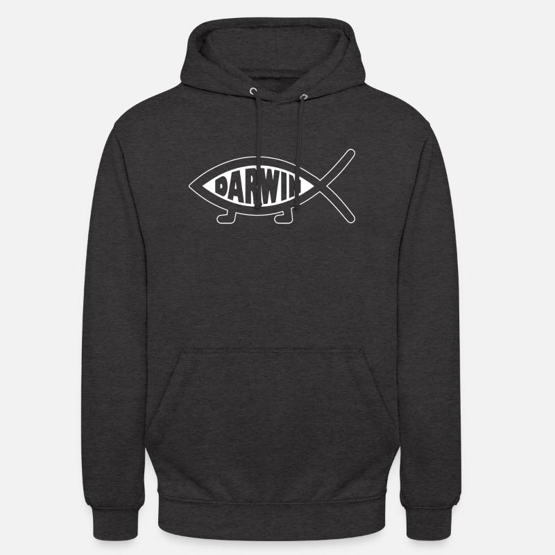 Darwin Fish - Evolution drôle - Sweat-shirt à capuche unisexe - charbon