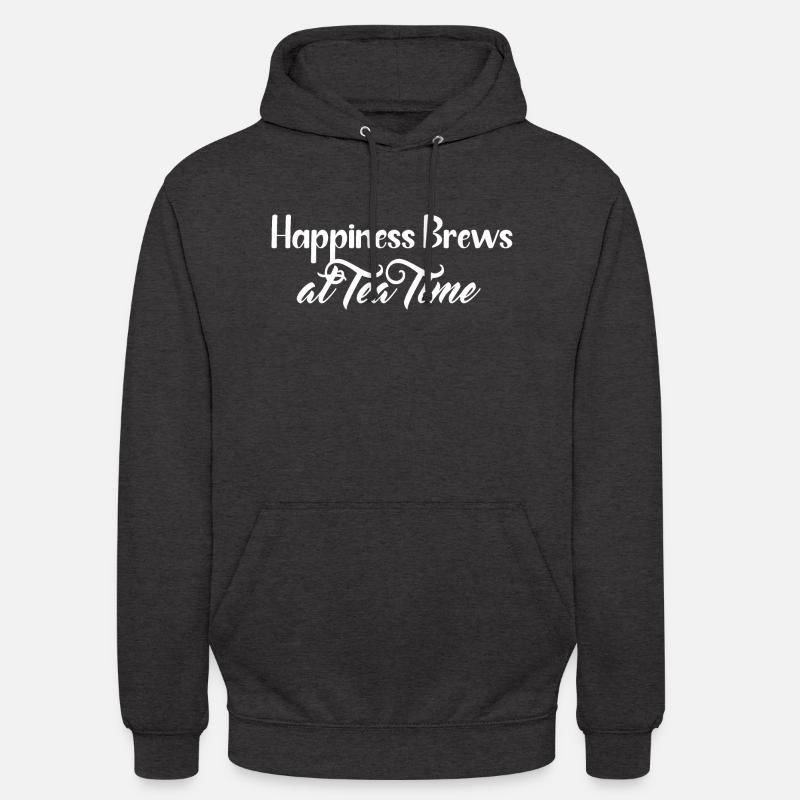 Bonheur et conception du thé - Sweat-shirt à capuche unisexe - charbon