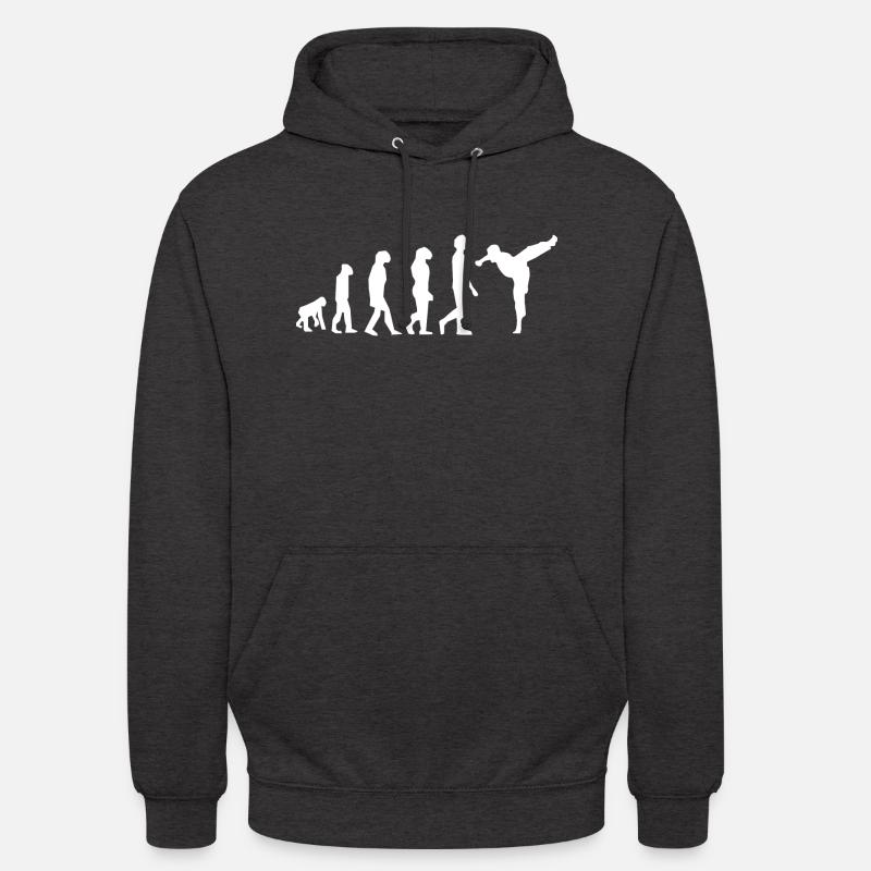 Art martiaux évolution - Sweat-shirt à capuche unisexe - charbon