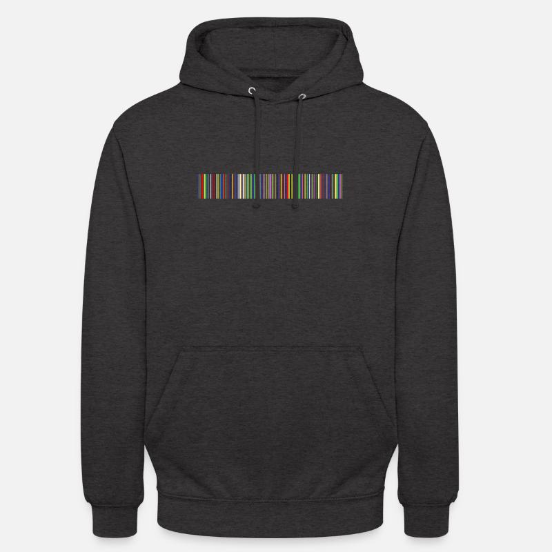Barcode bar code strip codes - Unisex Hoodie - charcoal grey