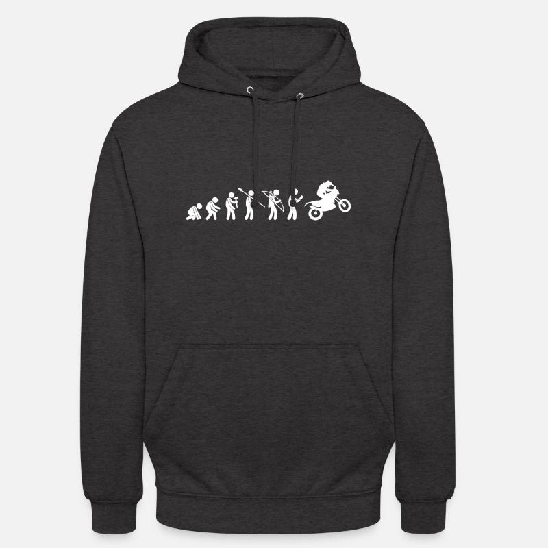 Evolution Motorrad Motorrad Geschenkidee Humor - Unisex Hoodie - Anthrazit