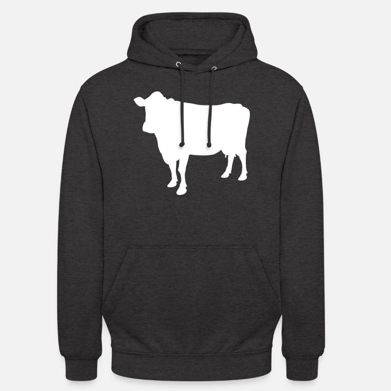vache - Sweat-shirt à capuche unisexe - charbon