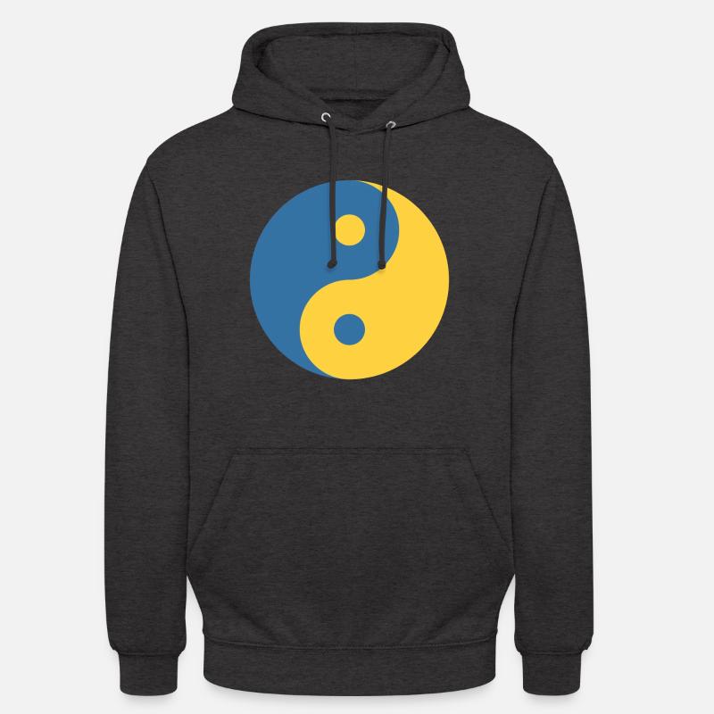 Yin und Yang Symbol in Blau & Gelb Python Coder Unisex Hoodie