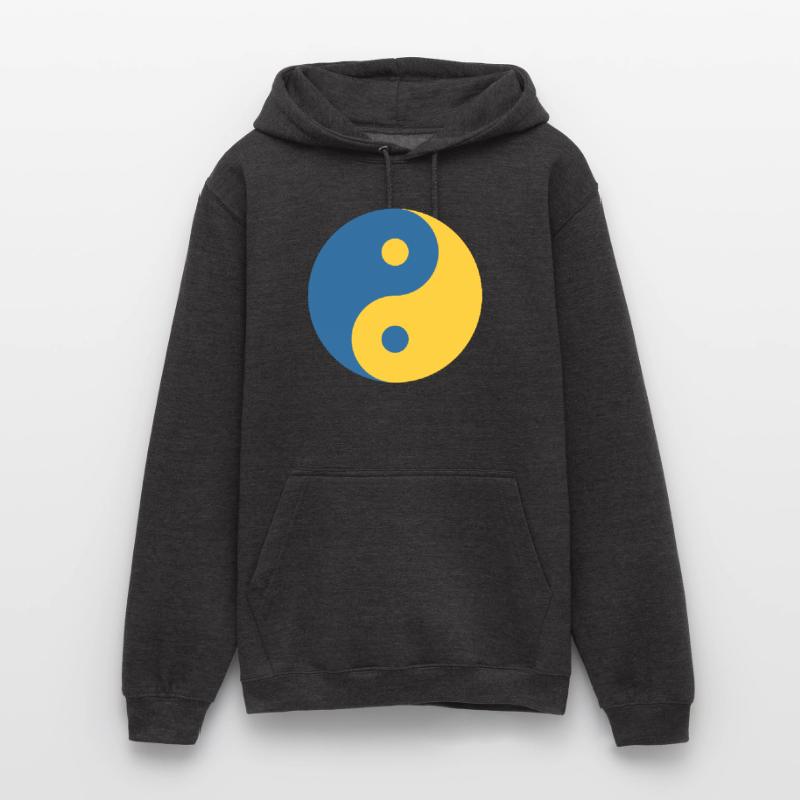 Yin und Yang Symbol in Blau & Gelb Python Coder Unisex Hoodie