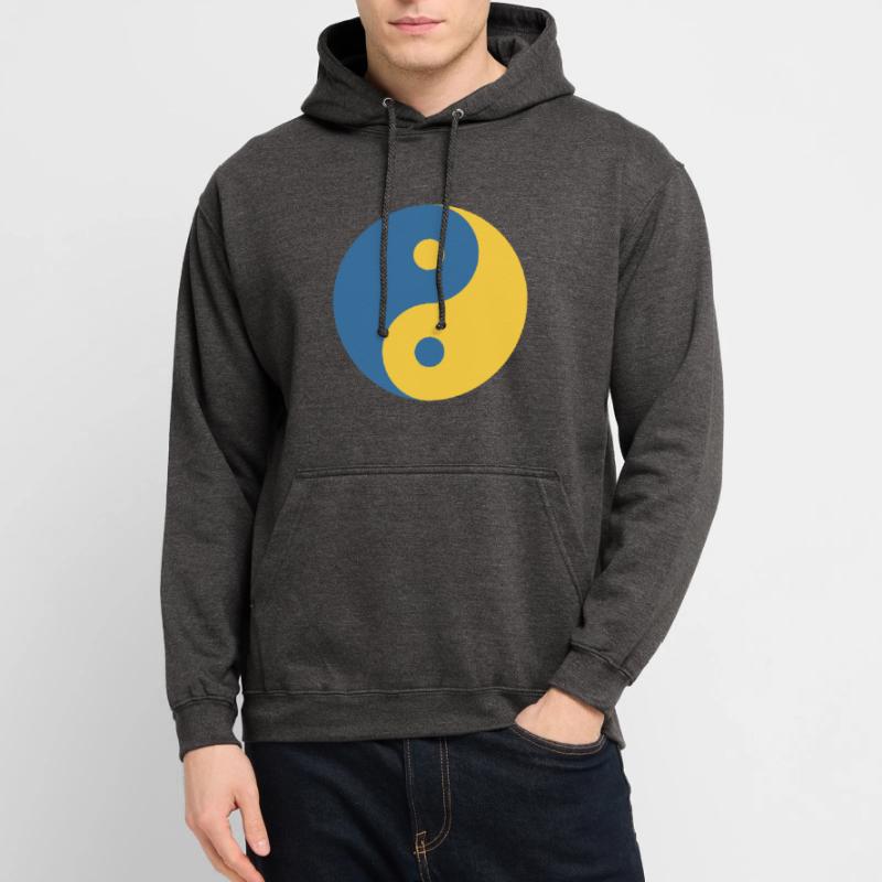 Yin und Yang Symbol in Blau & Gelb Python Coder Unisex Hoodie