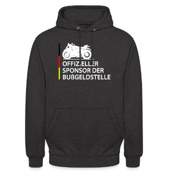 Offizieller Sponsor der Bußgeldstelle - Unisex Hoodie - Anthrazit - Vorne - Alina (178cm) & Michal (187cm)