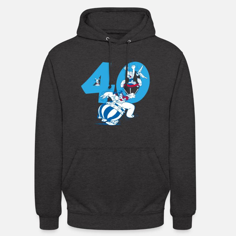 Diseño del 40 cumpleaños de Astérix y Obélix - Sudadera con capucha unisex - antracita