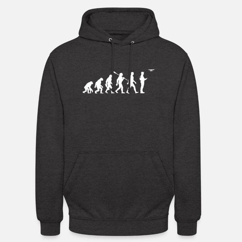Evolution - Drone - Pilote de drone - Sweat-shirt à capuche unisexe - charbon