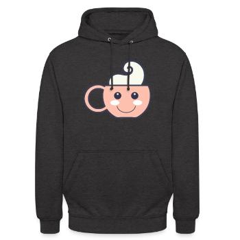 Tasse Kakao - Unisex Hoodie - Anthrazit - Vorne - Alina (178cm) & Michal (187cm)
