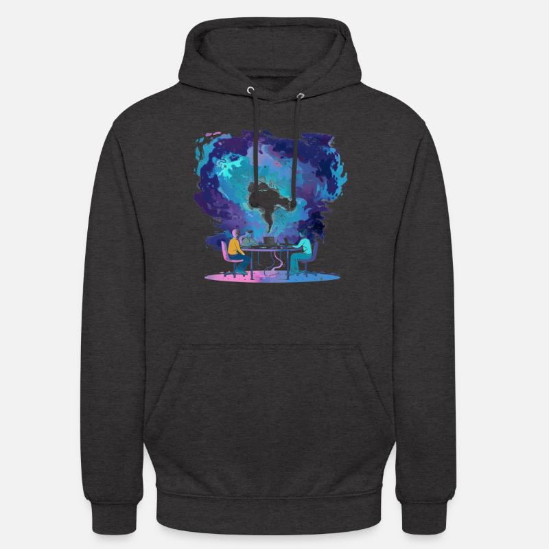 Brainstorming en équipe : illustration lofi, nuage d’idées - Sweat-shirt à capuche unisexe - charbon