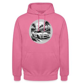 JDM Sportcar Tuning Driftcar Car Gift PS - Unisex Hoodie - pink - Front - Alina (178cm) & Michal (187cm)