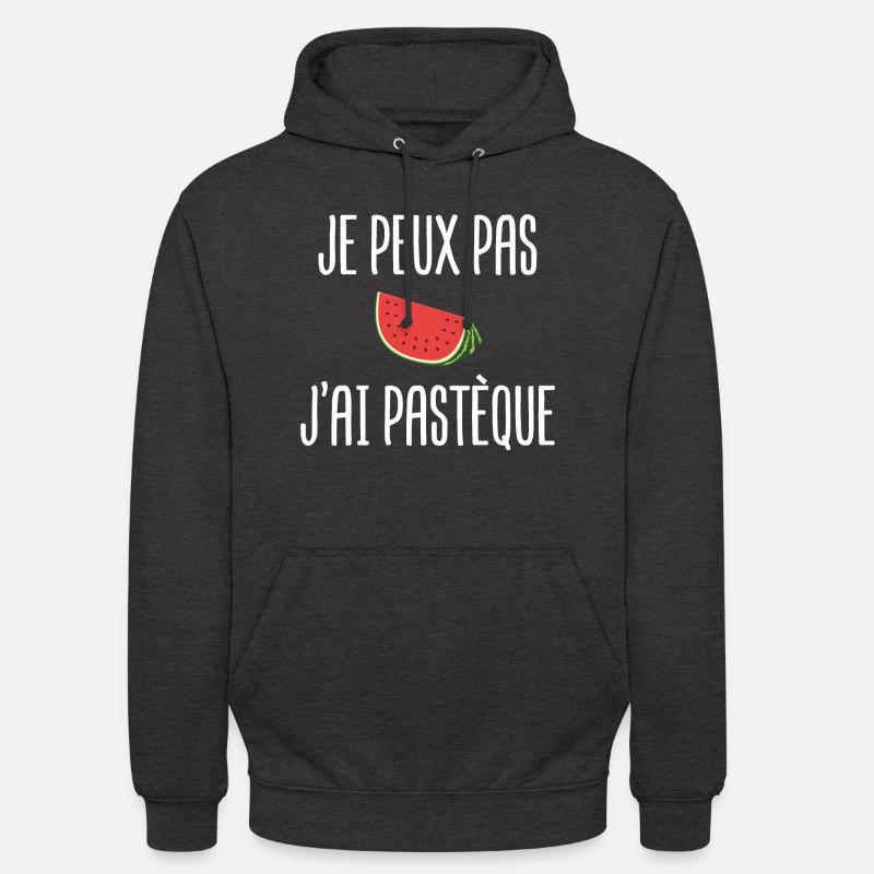 pastèque fruit exotique tropical sympa - Sweat-shirt à capuche unisexe - charbon