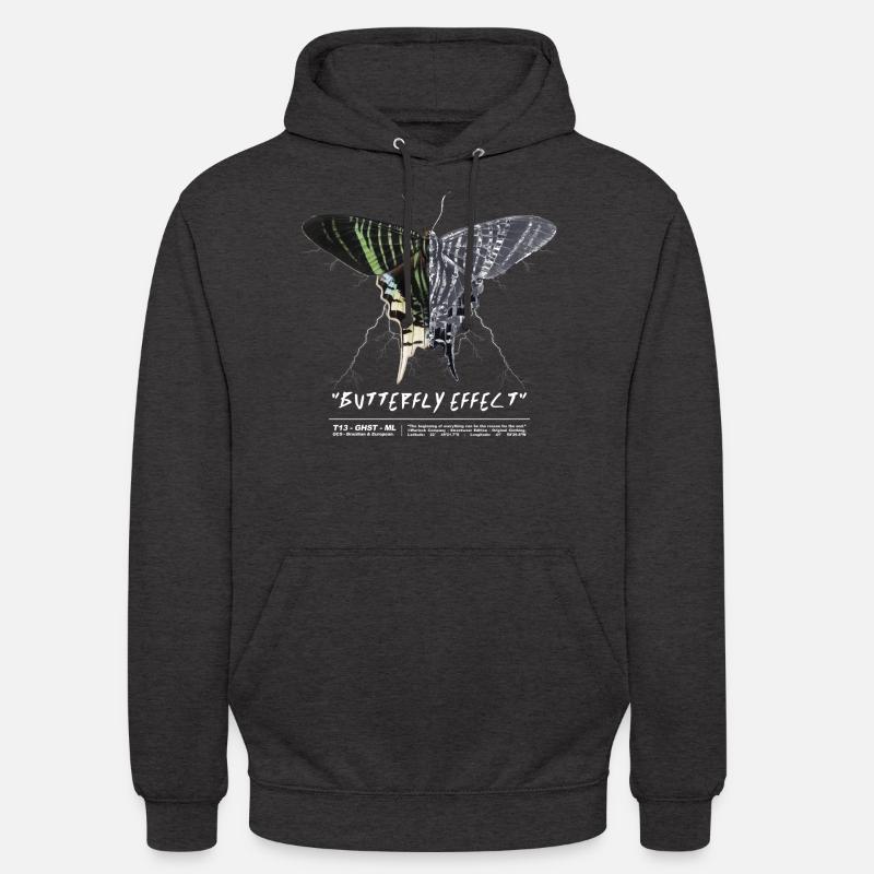 Effet papillon - Sweat-shirt à capuche unisexe - charbon