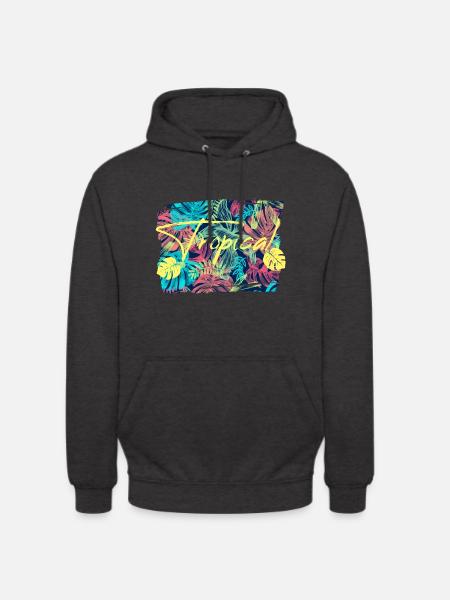 Tropical leaves - Unisex Hoodie - charcoal grey
