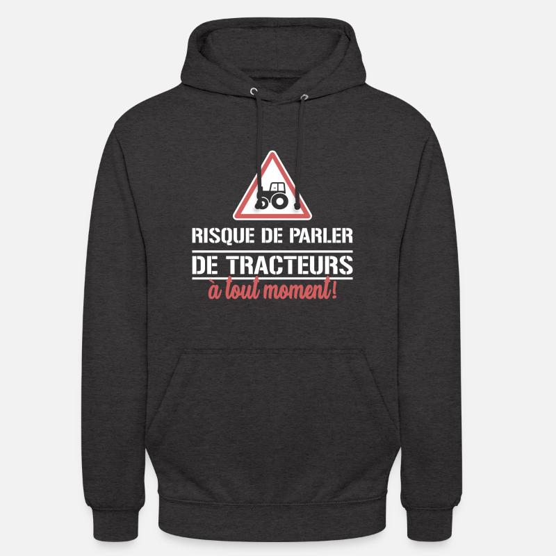 tracteurs - risque de parler - Sweat-shirt à capuche unisexe - charbon