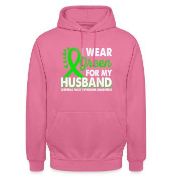 Portez du vert pour la conscience du mari - Sweat-shirt à capuche unisexe - rose - Devant - Alina (178cm) & Michal (187cm)
