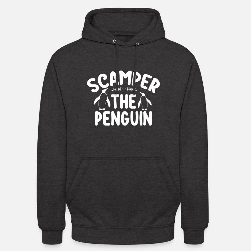 Pingouin - Sweat-shirt à capuche unisexe - charbon