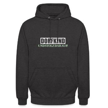 DORFKIND Und stolz darauf! - Unisex Hoodie - Anthrazit - Vorne - Alina (178cm) & Michal (187cm)