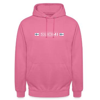 Suomi Country Finland Scandinavia Vacation Travel - Unisex Hoodie - pink - Front - Alina (178cm) & Michal (187cm)