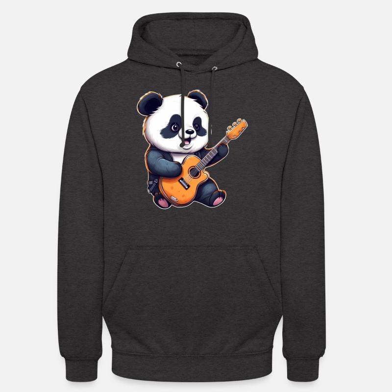 Guitariste Panda - Sweat-shirt à capuche unisexe - charbon