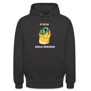 Feelin' soda-pressed - Canette de soda triste - Sweat-shirt à capuche unisexe - charbon - Devant - Alina (178cm) & Michal (187cm)