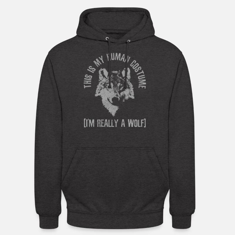 Cadeau de Costume de loup - Sweat-shirt à capuche unisexe - charbon