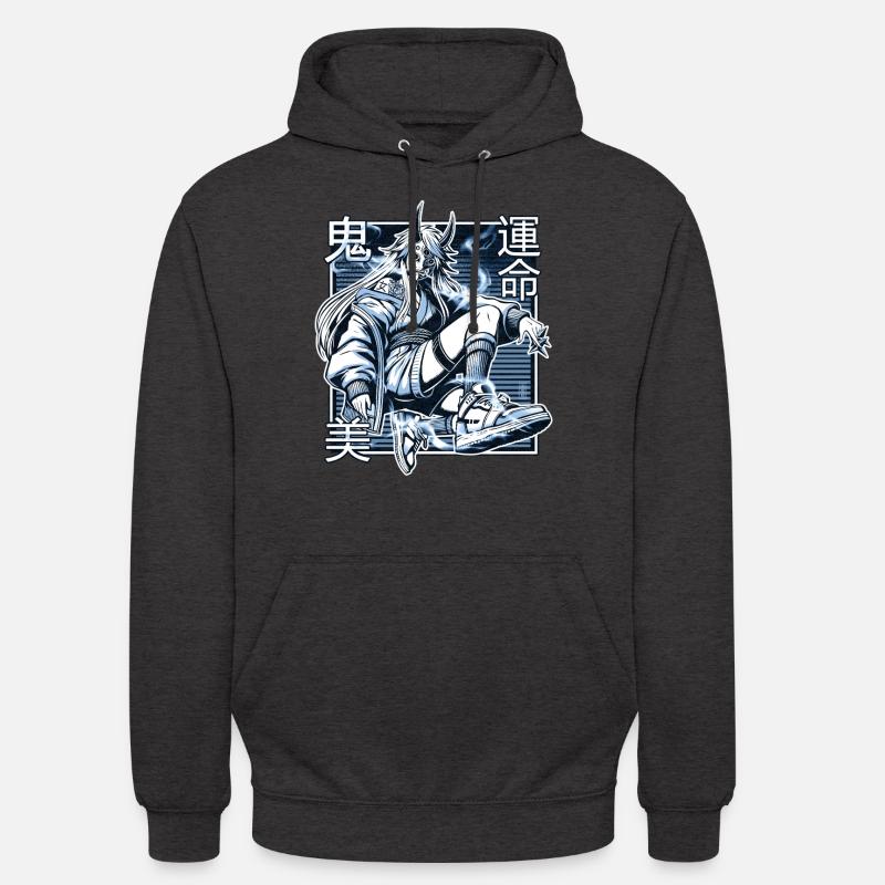 Blauer Kunoichi-Dämon - Unisex Hoodie - Anthrazit