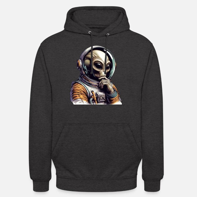 Aventure spatiale d’un cosmonaute extraterrestre - Sweat-shirt à capuche unisexe - charbon