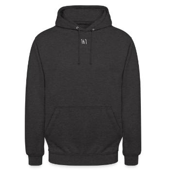 161 - Unisex Hoodie - Anthrazit - Vorne - Alina (178cm) & Michal (187cm)