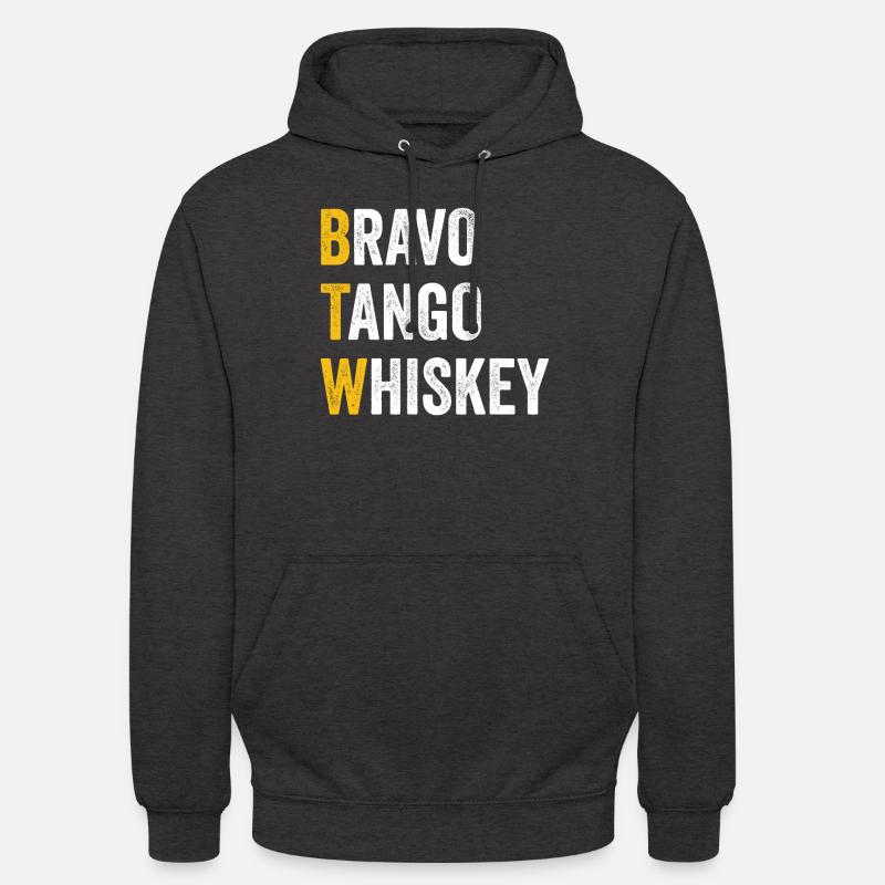 Computer Chat Bravo Tango Whisky - BTW - Unisex Hoodie - charcoal grey