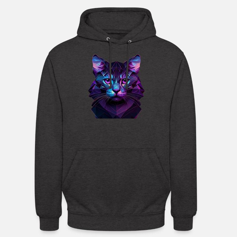 Chaton Chaton Chat Polygone Chat - Sweat-shirt à capuche unisexe - charbon