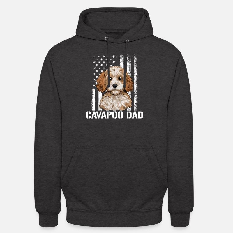 cavapoo dog, cavapoo - Hættetrøje unisex - charcoal