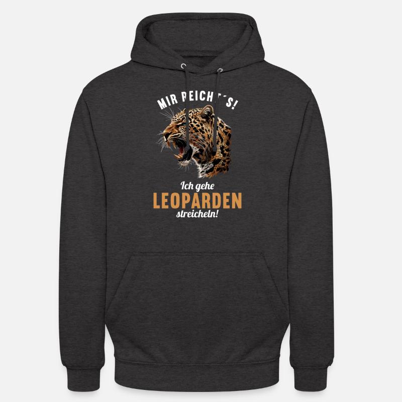 Léopard léopard - Sweat-shirt à capuche unisexe - charbon