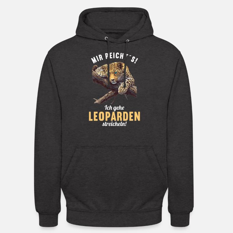 Léopard léopard - Sweat-shirt à capuche unisexe - charbon