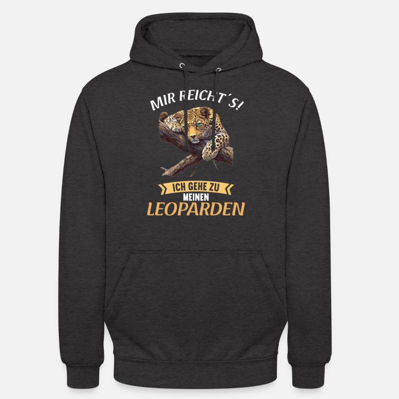 Léopard léopard - Sweat-shirt à capuche unisexe - charbon