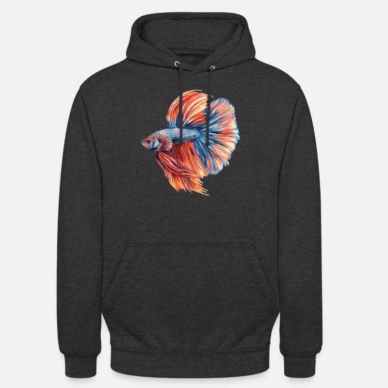 Bettas Betta Poisson Betta - Sweat-shirt à capuche unisexe - charbon