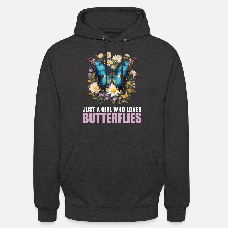 papillon papillons papillon papillon - Sweat-shirt à capuche unisexe - charbon