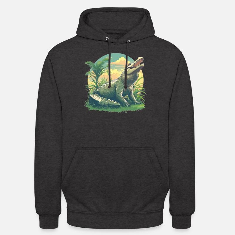 Crocodiles Crocodile - Sweat-shirt à capuche unisexe - charbon