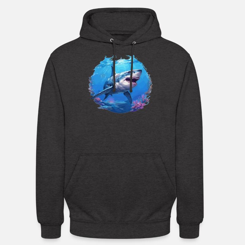 Requins Requin - Sweat-shirt à capuche unisexe - charbon