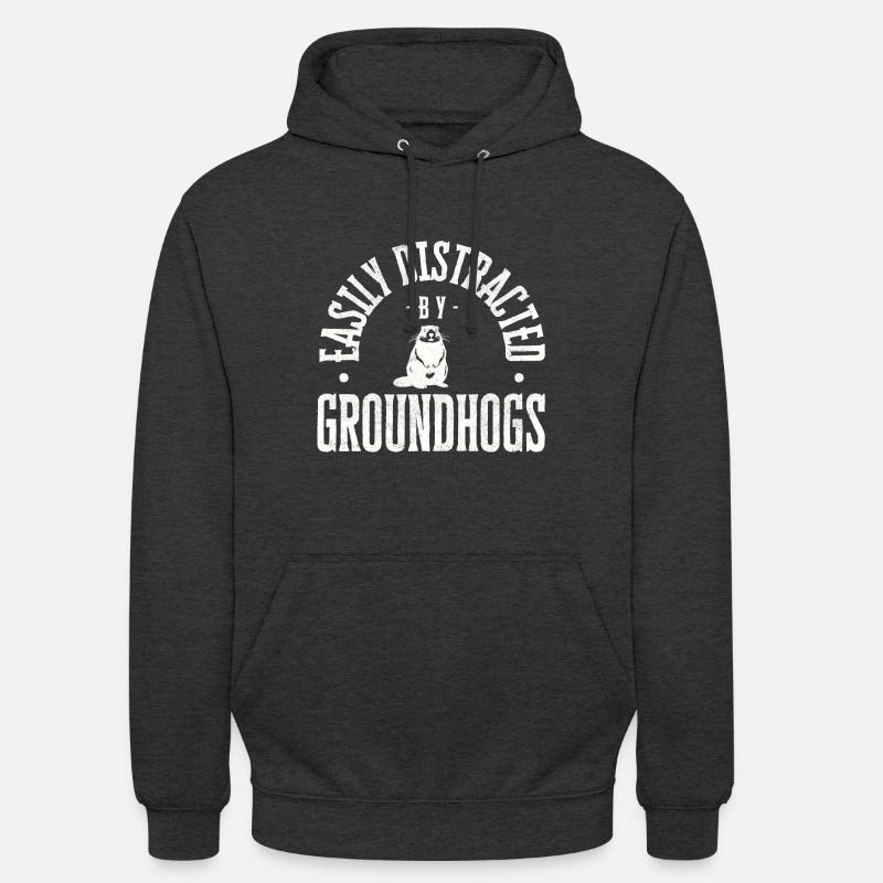 Easily distracted by groundhogs - Unisex Hoodie - Anthrazit